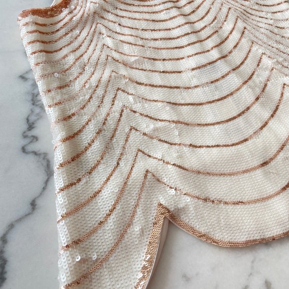 BCBG MaxAzria Pearl and Rose Gold Sequin Tank - Picture 6 of 13